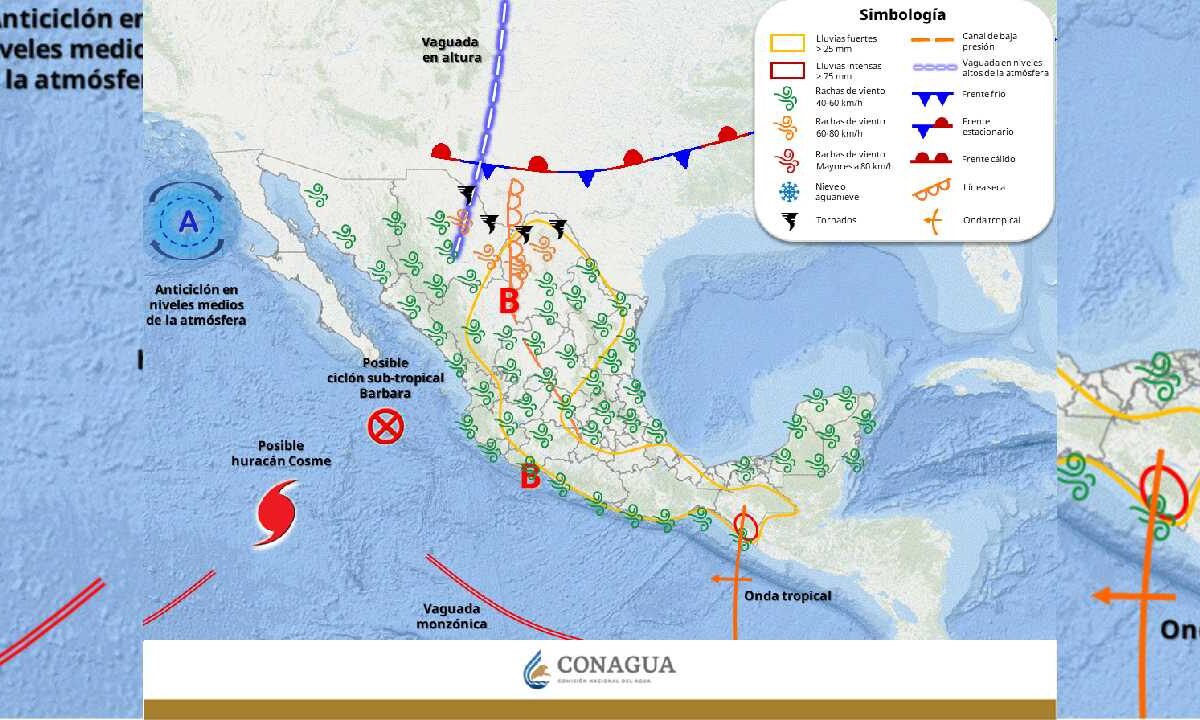 Tormenta tropical Barbara afecta a varios estados.