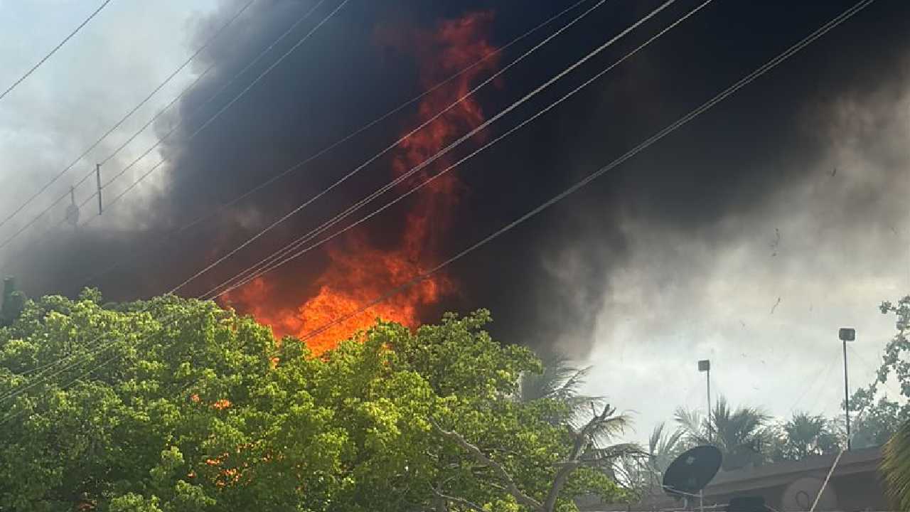 lesionado por incendio en Holbox