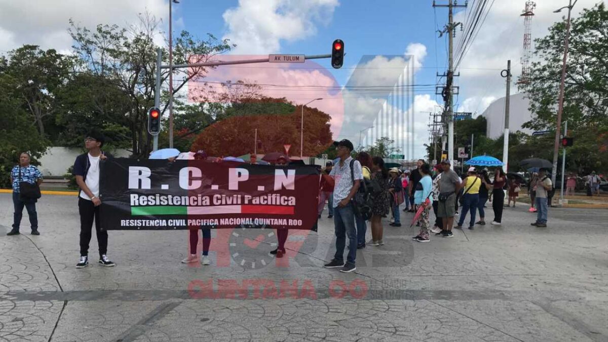 Protesta en Cancún.
