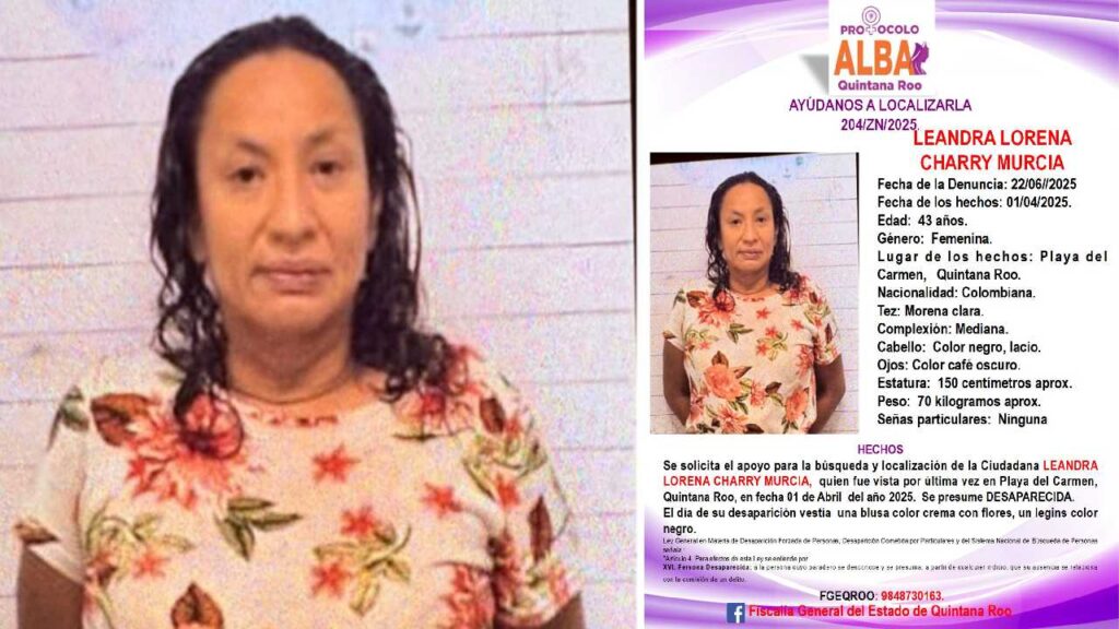 Activan ficha de búsqueda en Playa del Carmen por colombiana.