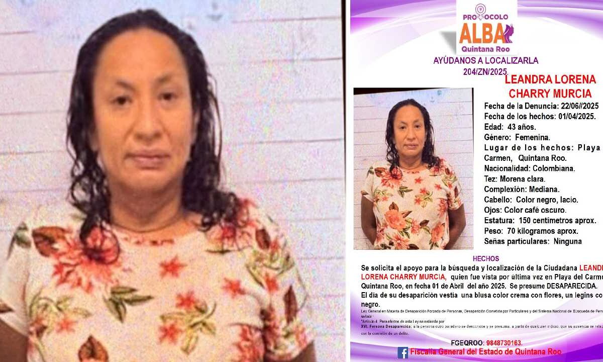 Activan ficha de búsqueda en Playa del Carmen por colombiana.