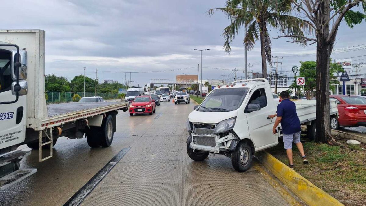 Lluvia de accidente en Cancún.
