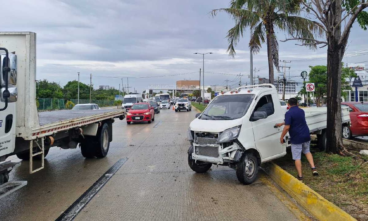 Lluvia de accidente en Cancún.