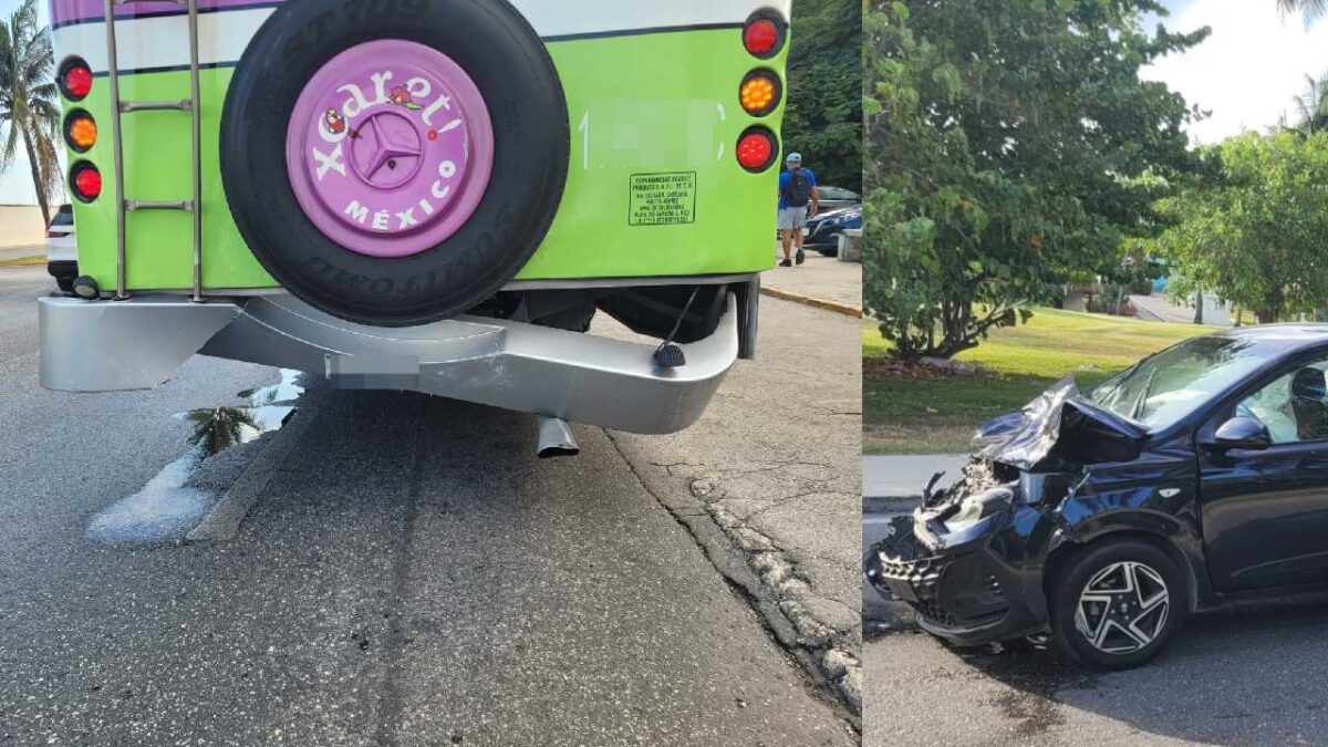 El choque fue en el boulevard Kukulcán.
