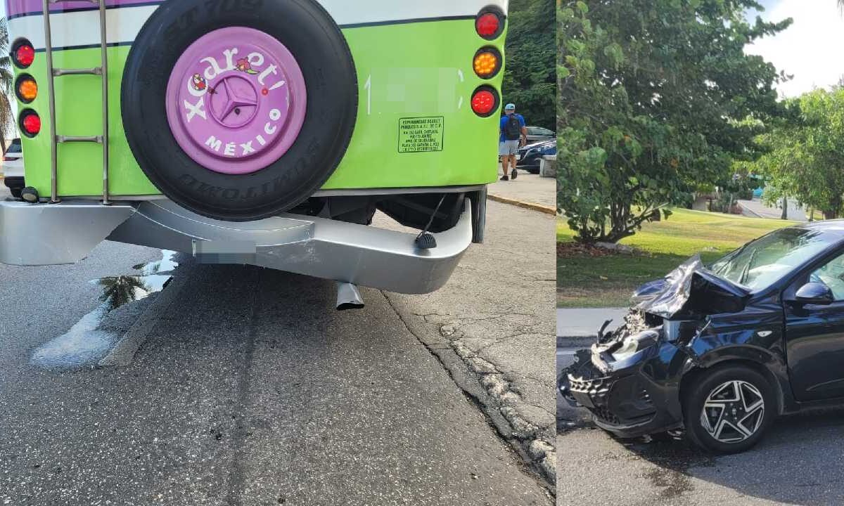 El choque fue en el boulevard Kukulcán.