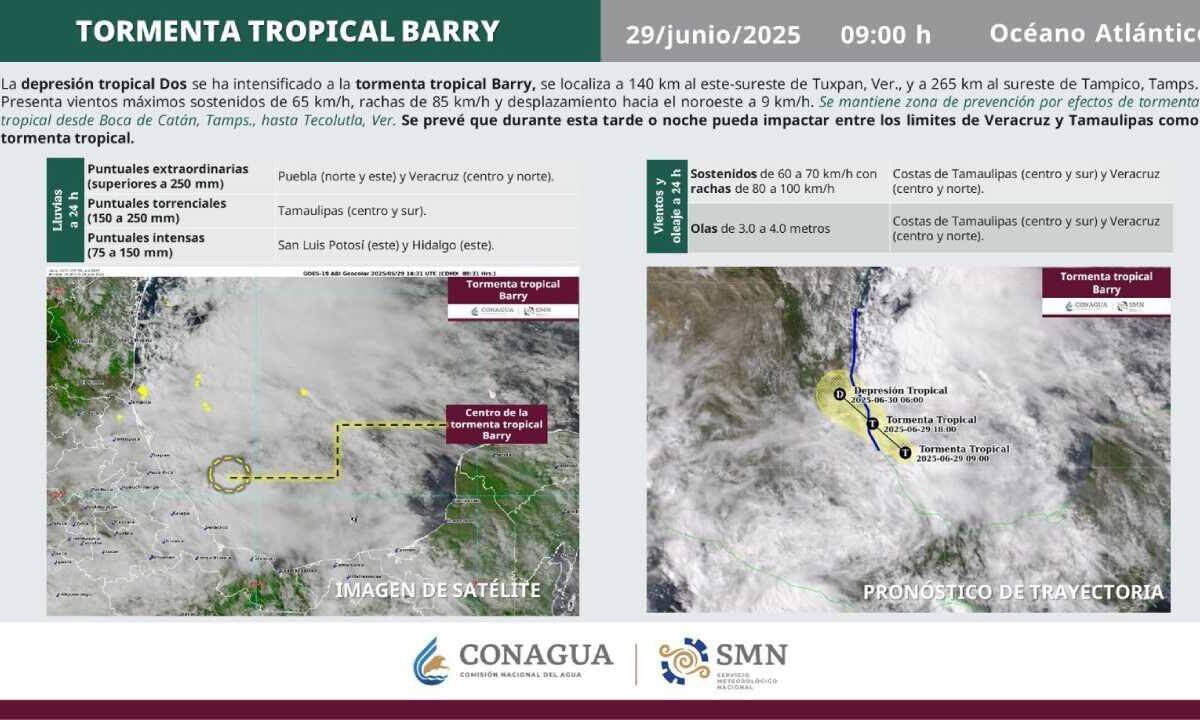 Nace tormenta tropical Barry.
