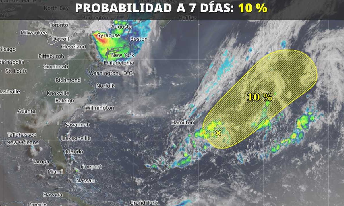Últimas noticias. Se forma zona de baja presión en el Atlántico.