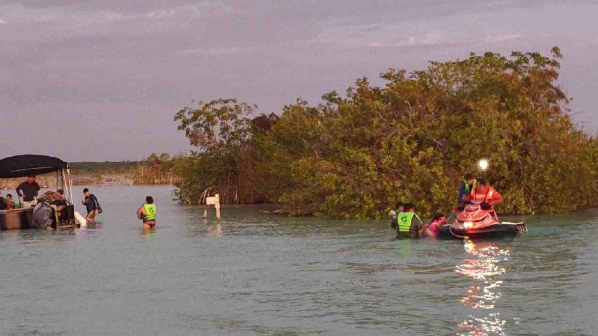 Susto de turistas en Bacalar.