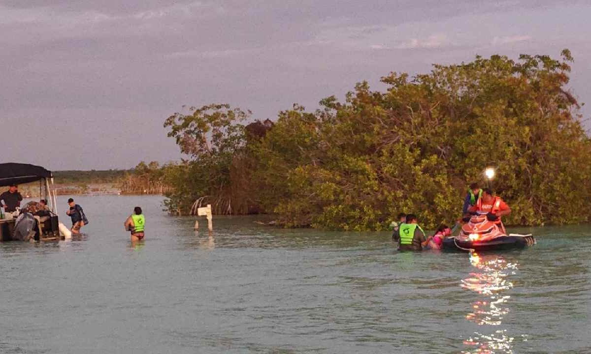 Susto de turistas en Bacalar.