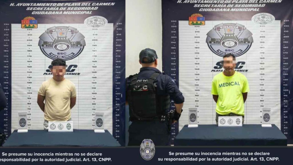 Policía de Playa del Carmen detiene a 2 por agredir a mujeres.