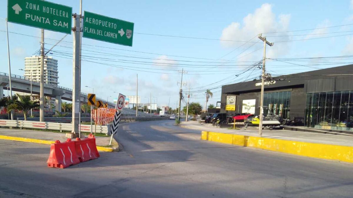 Cierres viales en Cancún por obras.