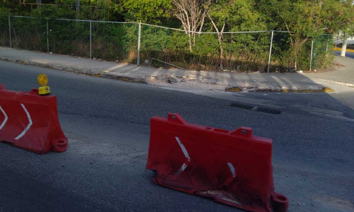 Cierres viales en Cancún.