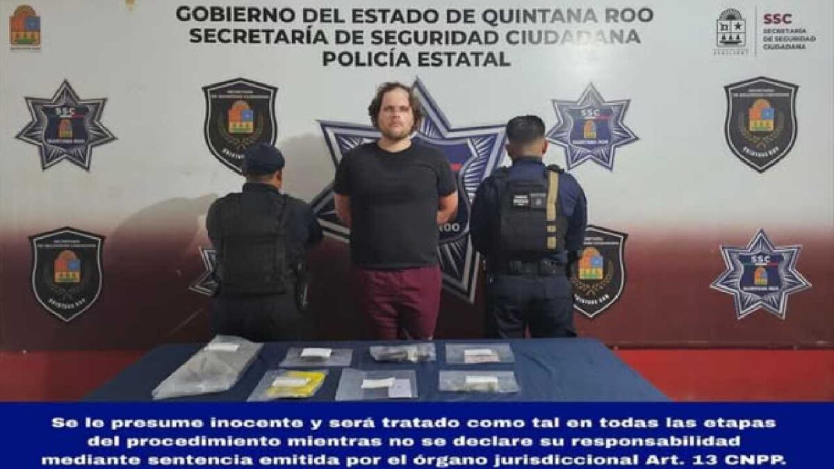 El detenido traía droga.