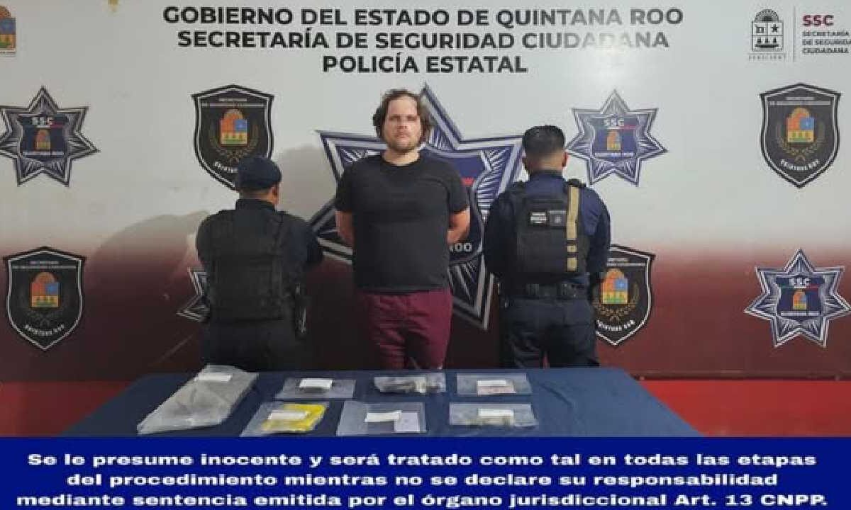 El detenido traía droga.