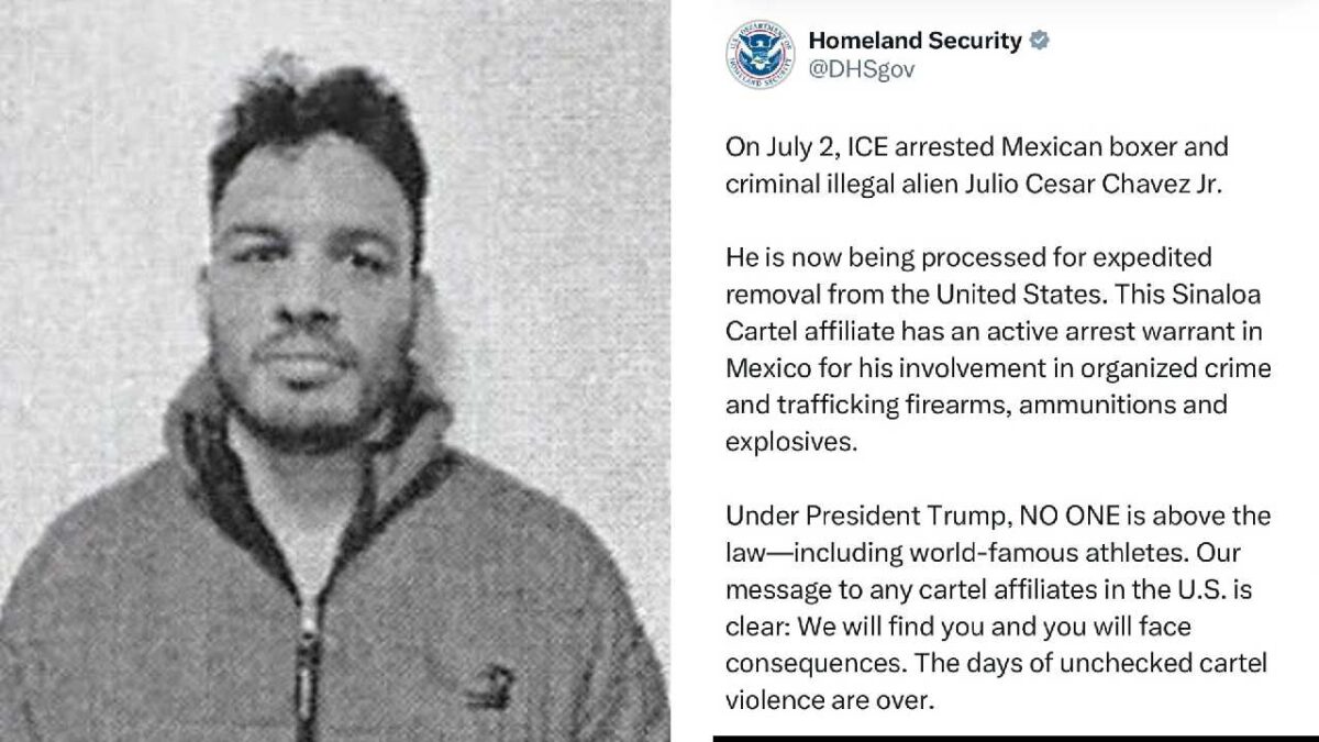 Julio César Chávez Jr., fue detenido en EU.