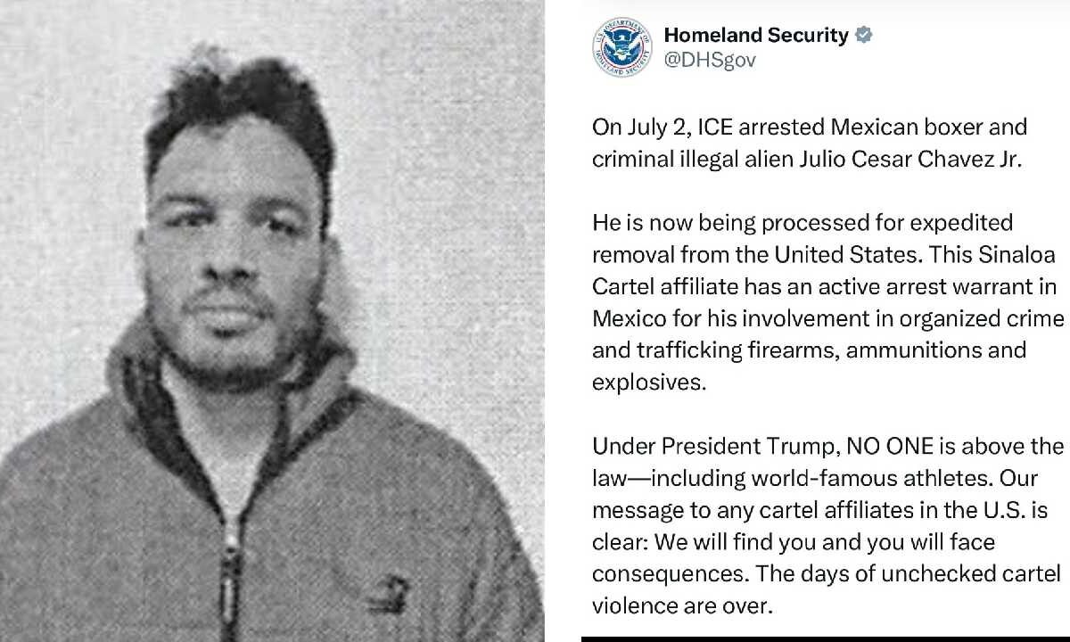 Julio César Chávez Jr., fue detenido en EU.