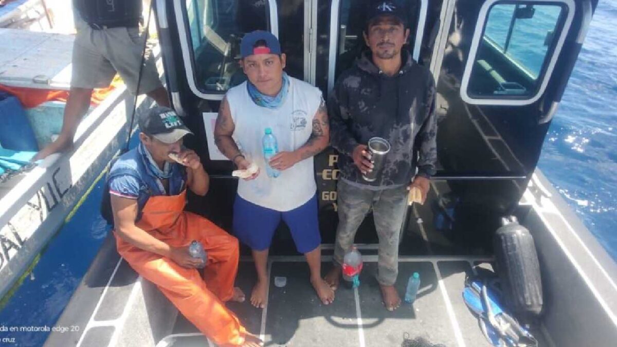 Los pescadores estaban a la deriva.