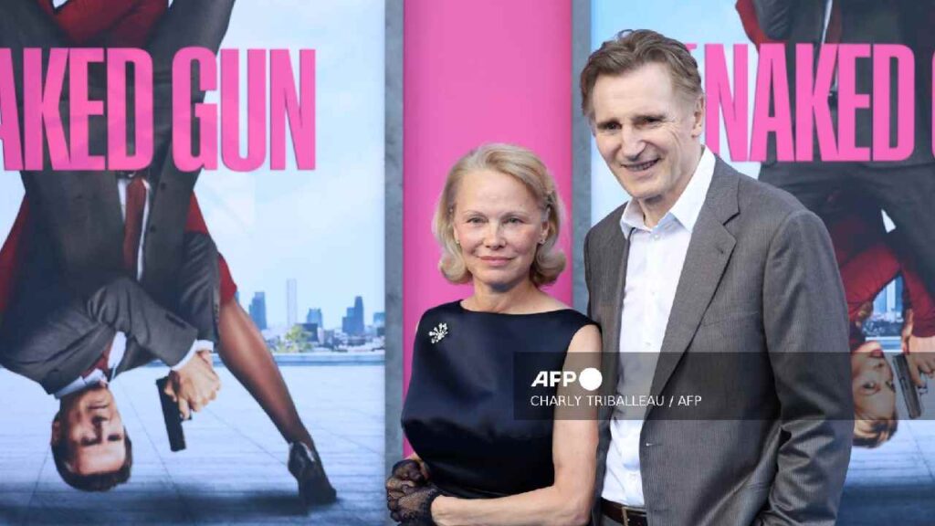 Pamela Anderson y Liam Neeson: concuerda en su química.