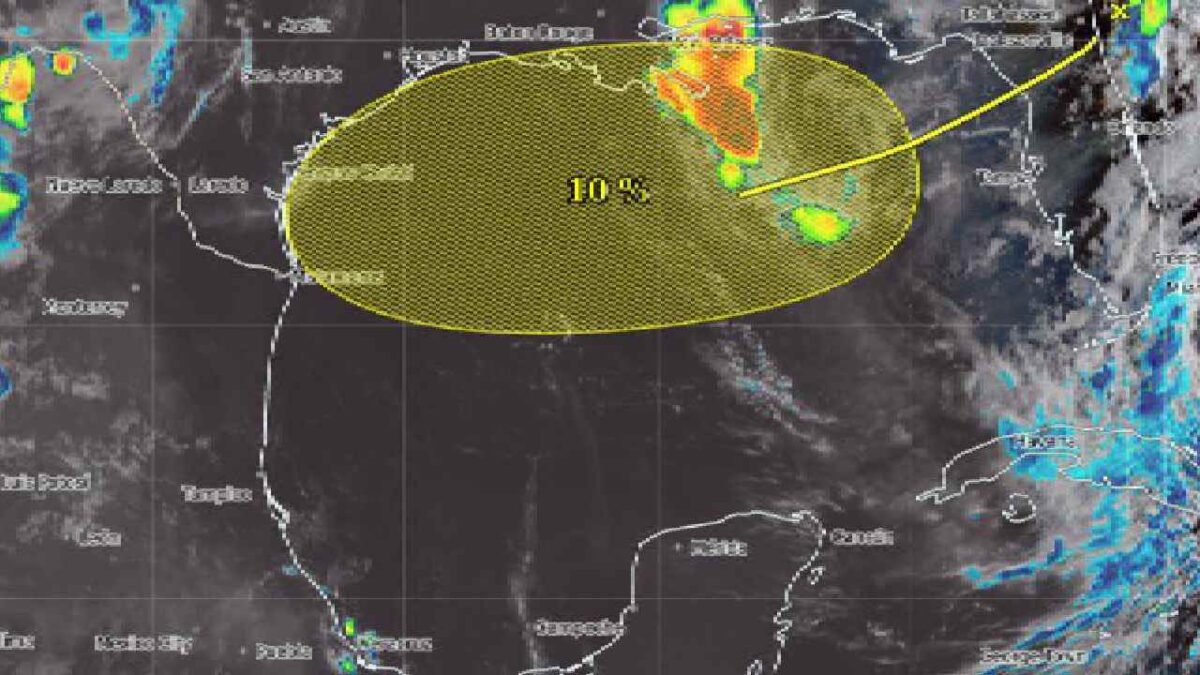 La zona de baja presión está en el Atlántico.