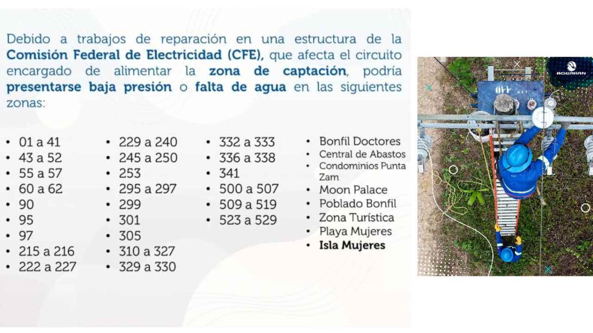 Aguakan informa trabajos de la CFE.