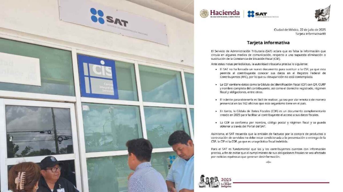 El SAT dijo que no desaparece la CSF.