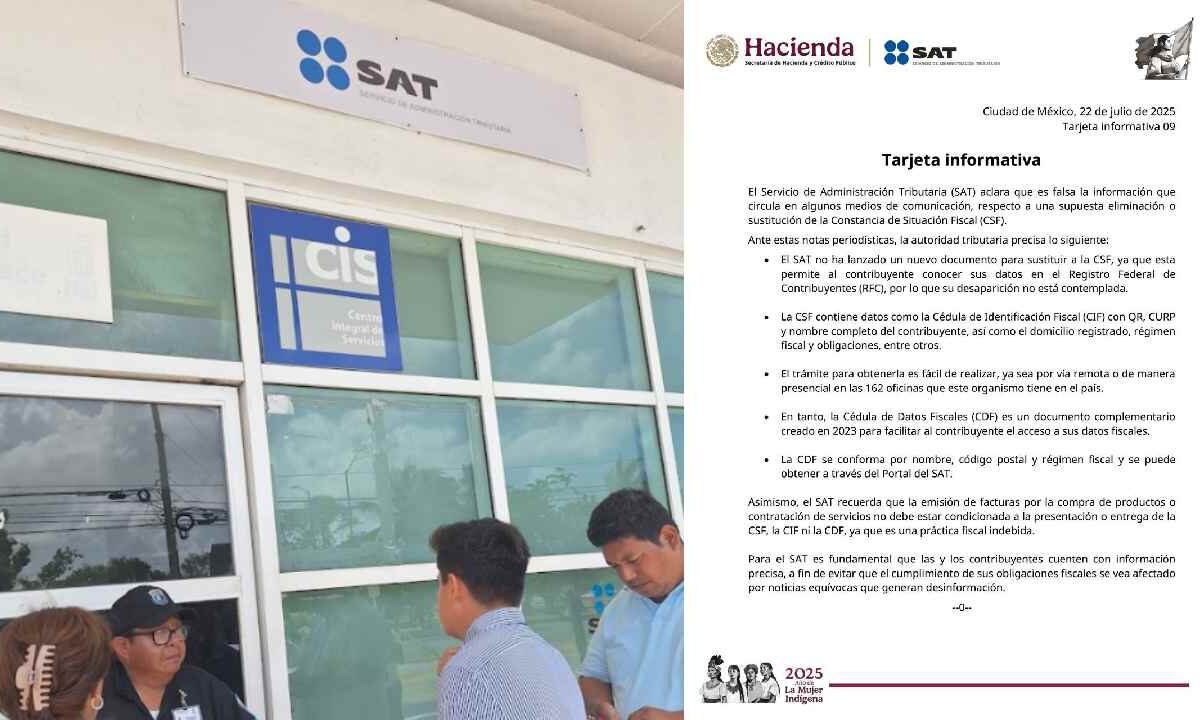 El SAT dijo que no desaparece la CSF.