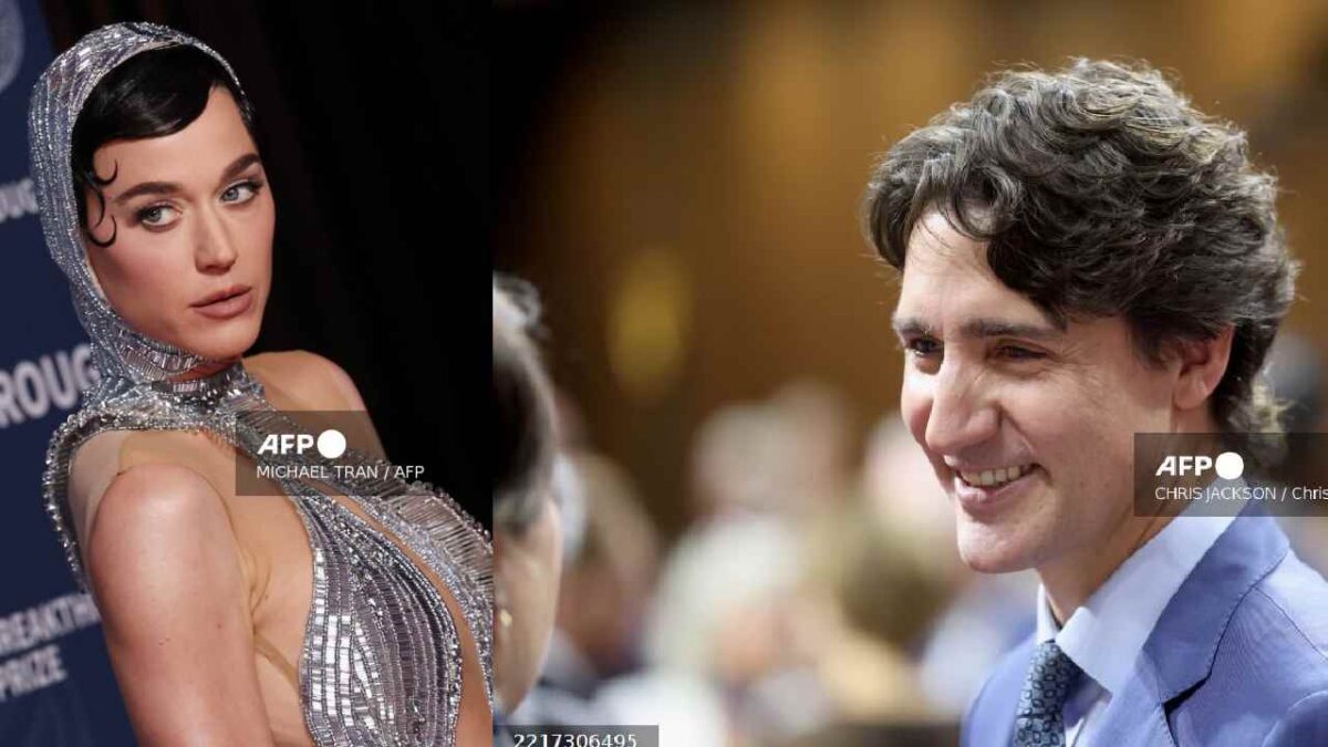 Justin Trudeau y Katy Perry en una cena.