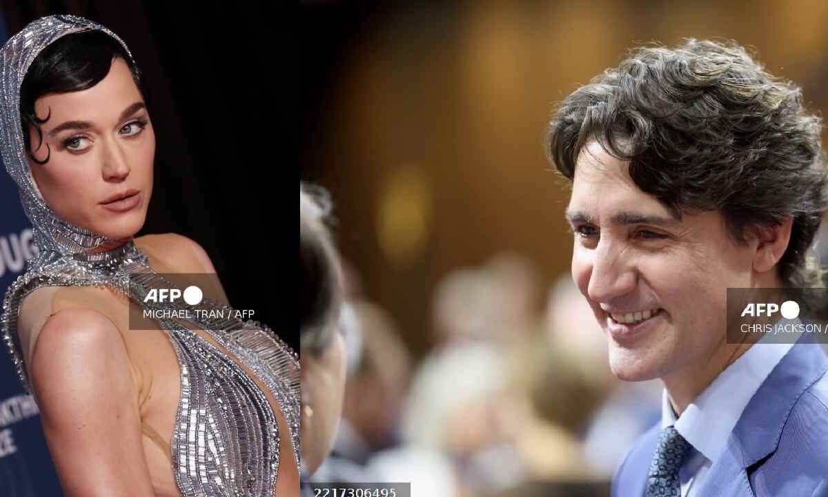 Justin Trudeau y Katy Perry en una cena.