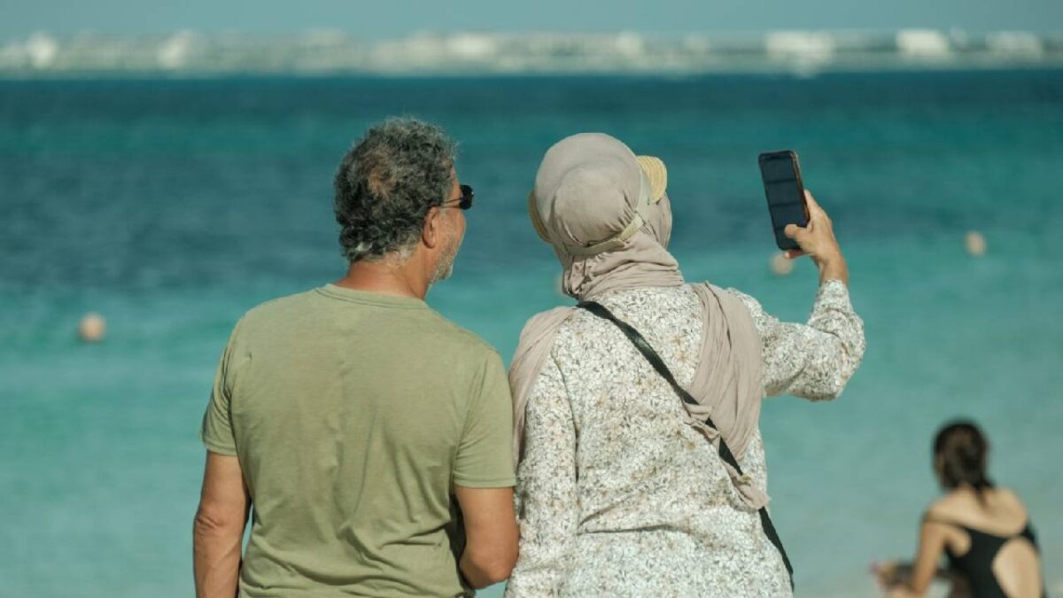 Una selfie frente al Caribe mexicano.