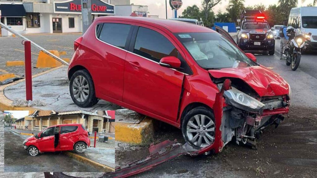 El percance fue en el boulevard Kukulcán.
