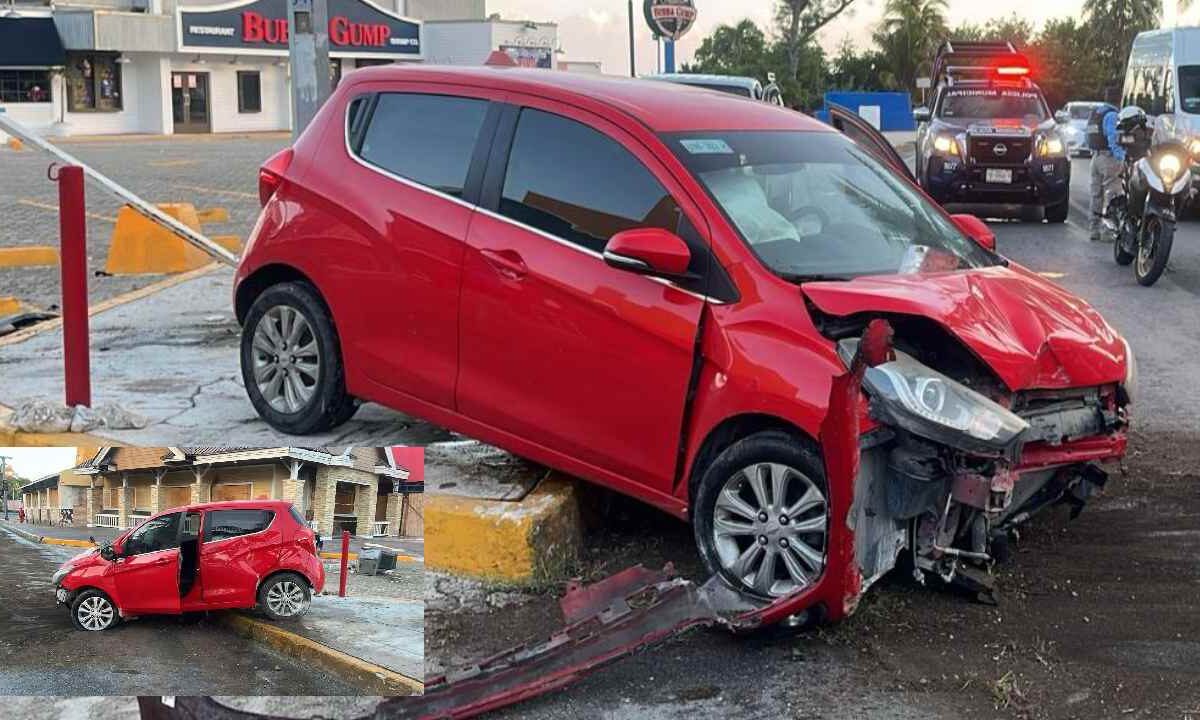 El percance fue en el boulevard Kukulcán.