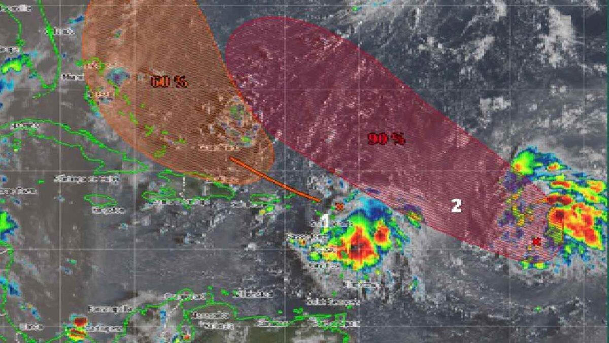 Vigilan dos zonas de baja presión.