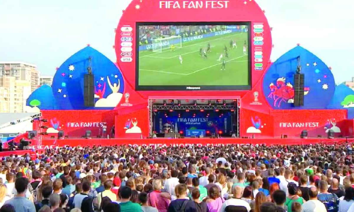 Preparativos para evento deportivo.