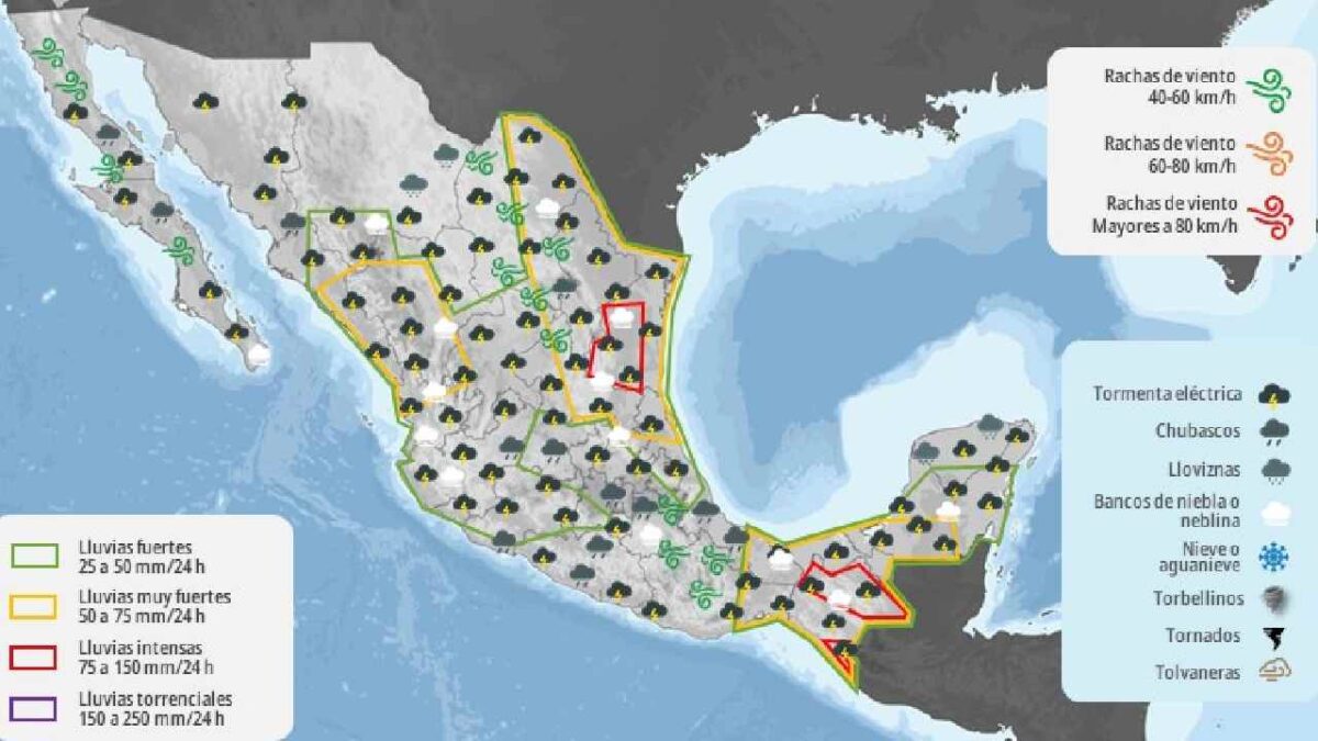 Prevén lluvias aisladas.