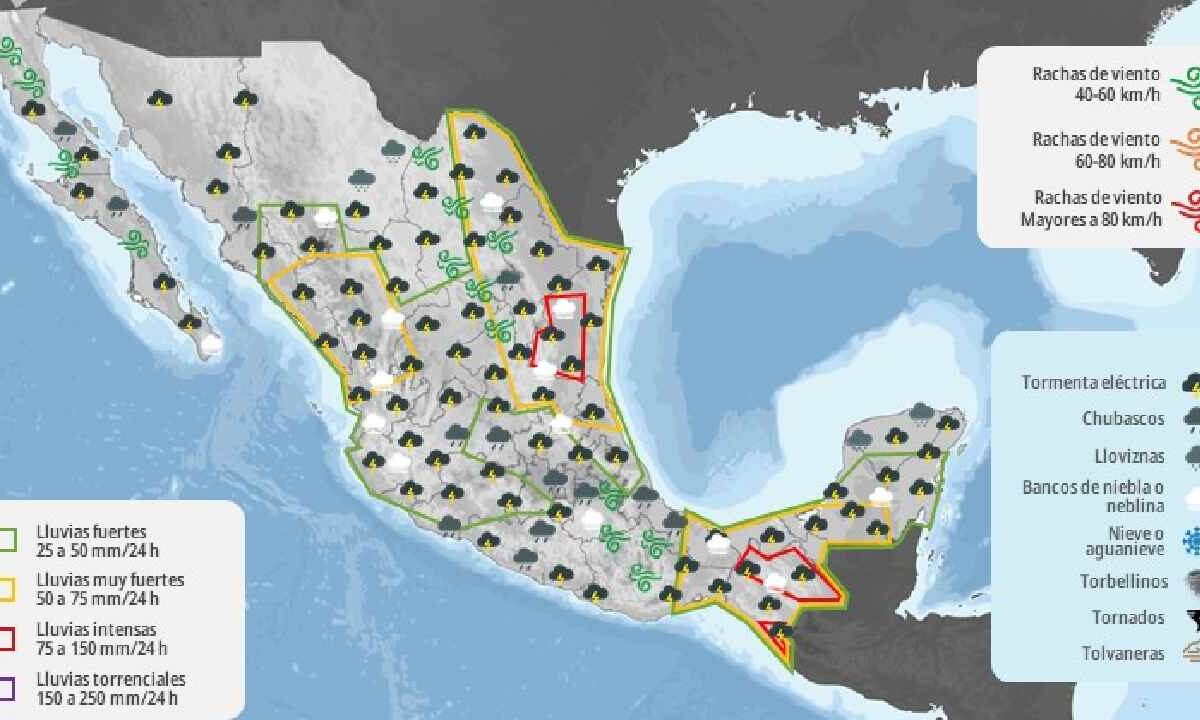 Prevén lluvias aisladas.