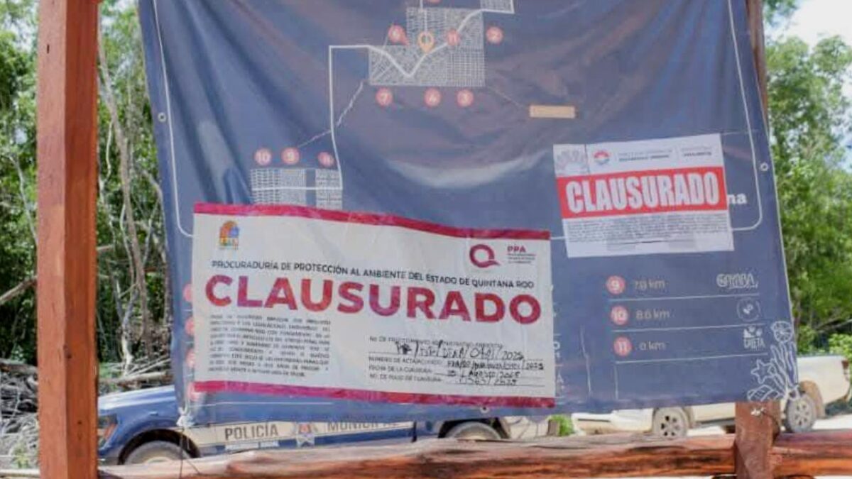 Clausura de predio en Cancún.