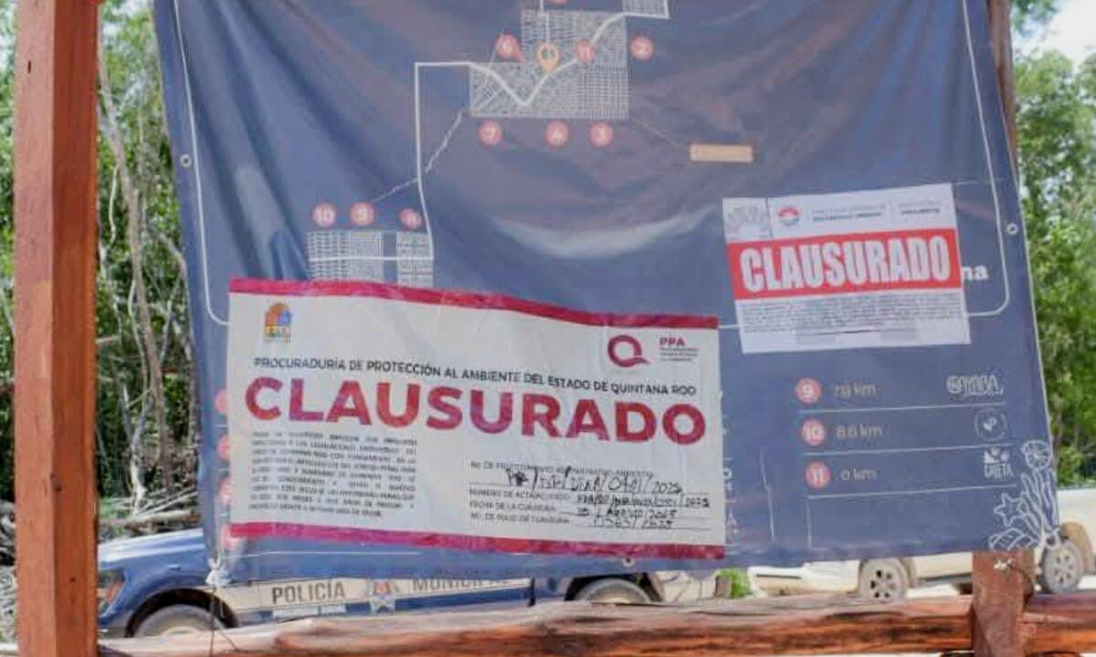 Clausura de predio en Cancún.