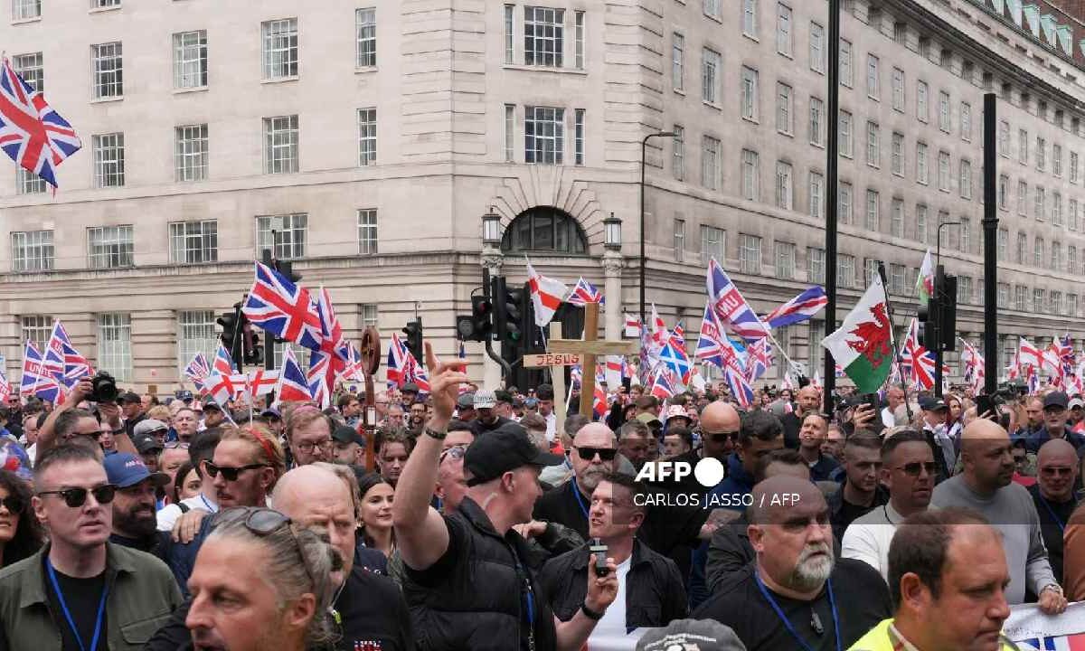 Multitudinaria protesta en Londres.