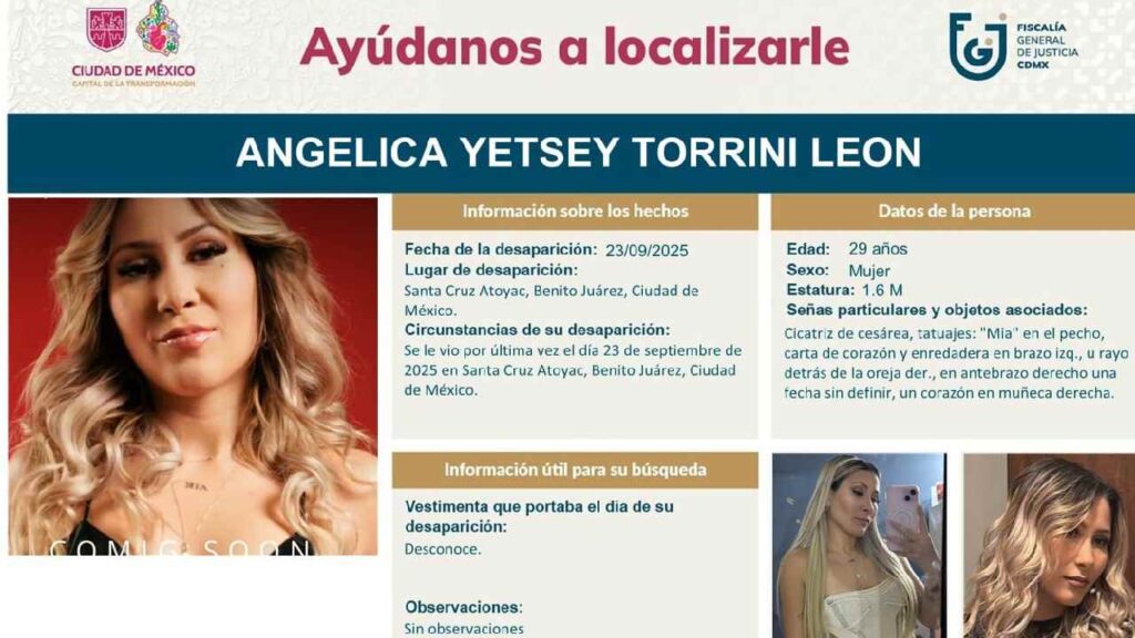 Desaparece modelo venezolana.