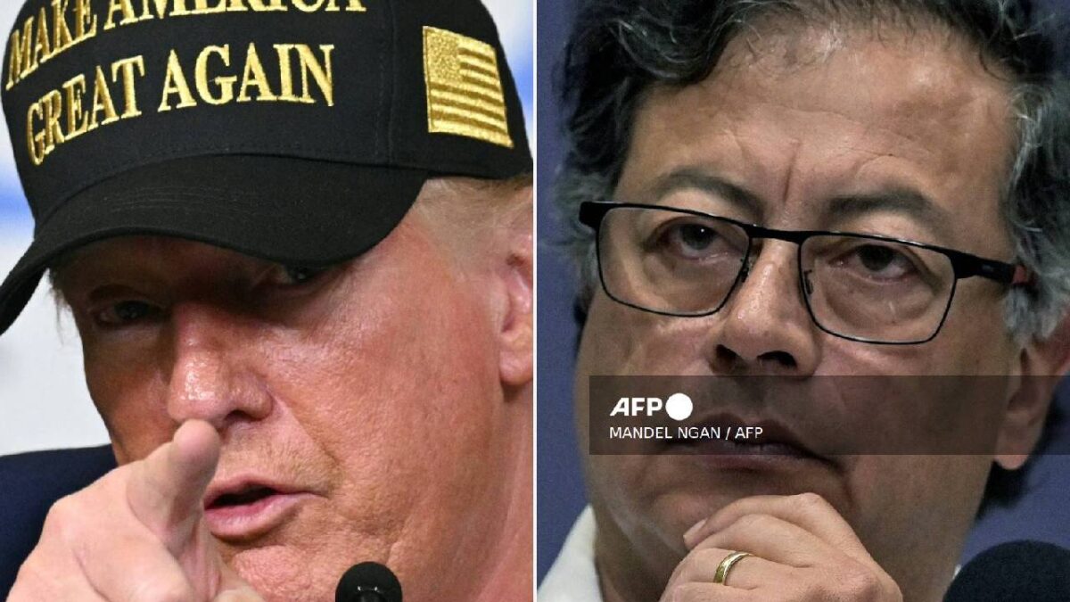 Los presidentes Donald Trump y Gustavo Petro.
