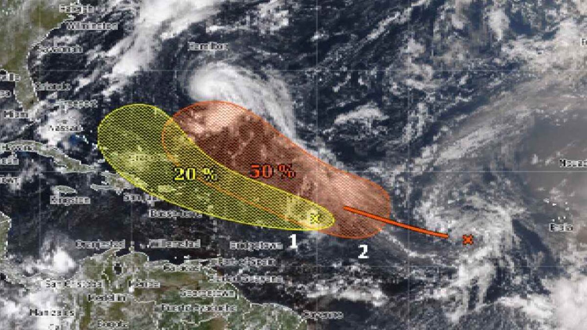 Zona de baja presión en el Atlántico.