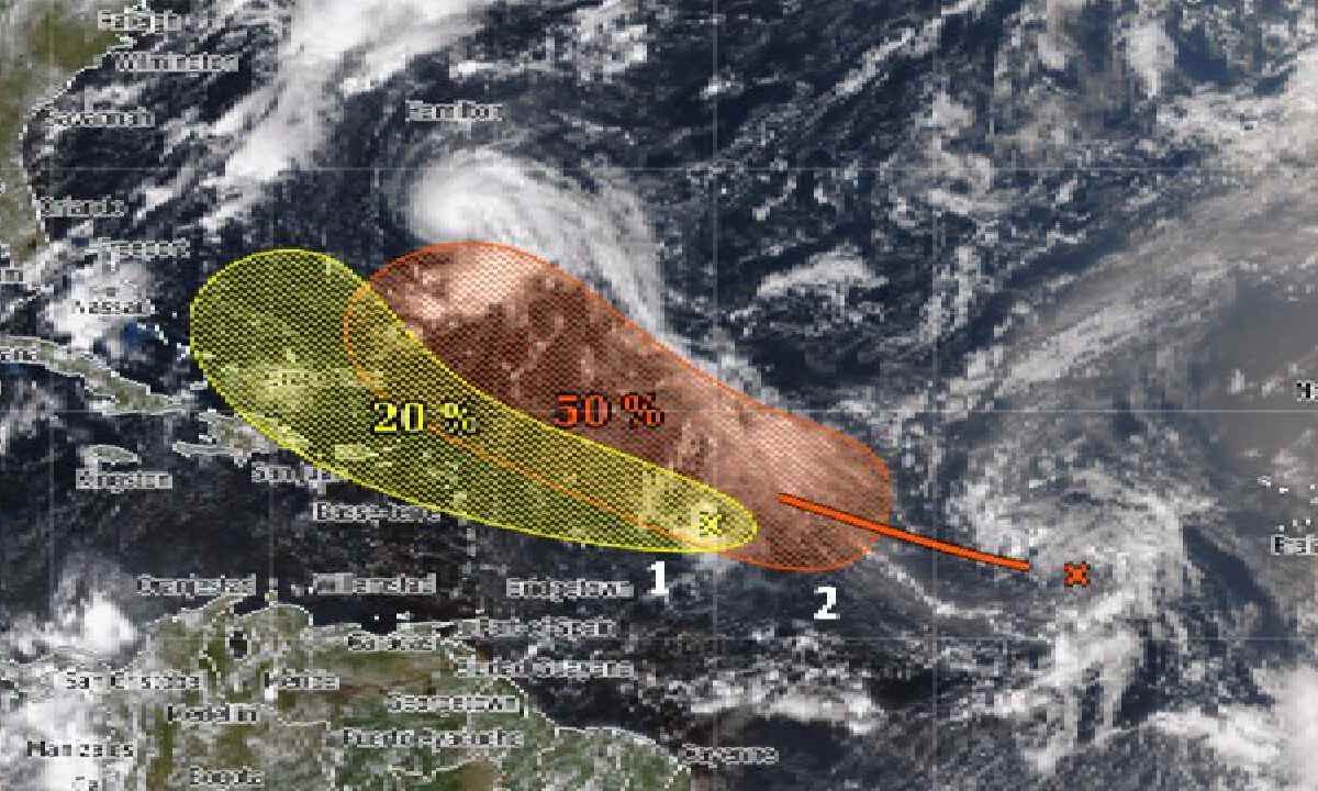 Zona de baja presión en el Atlántico.