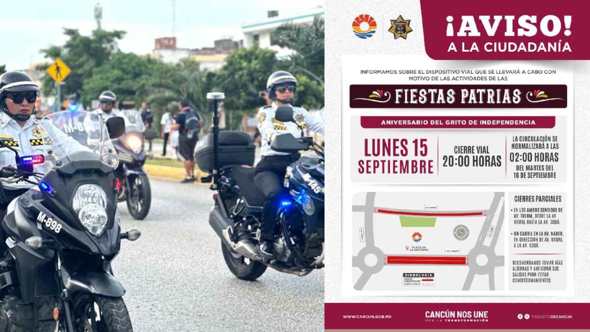 Cierres de avenidas por fiestas patrias.