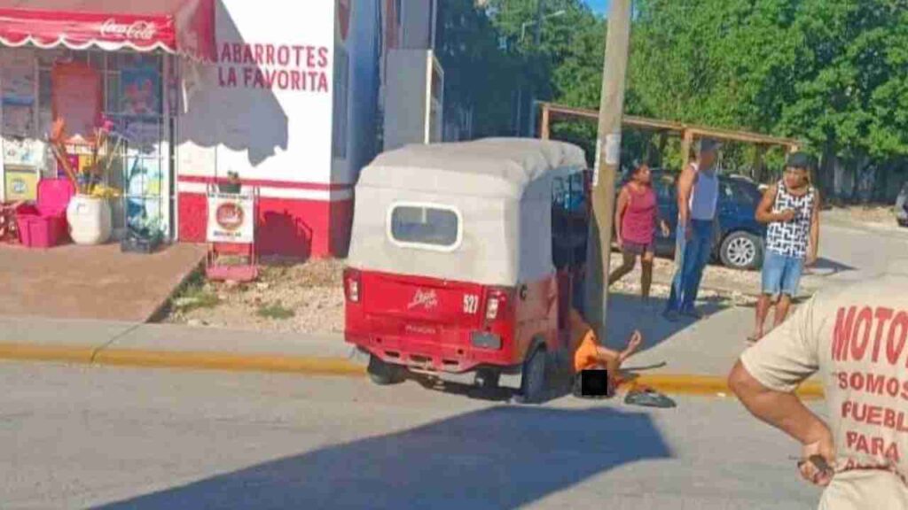 El mototaxista fue llevado al hospital.