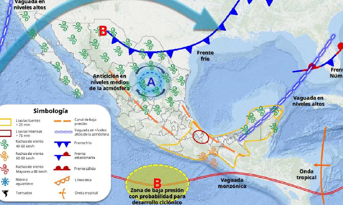 Clima variado en la entidad.
