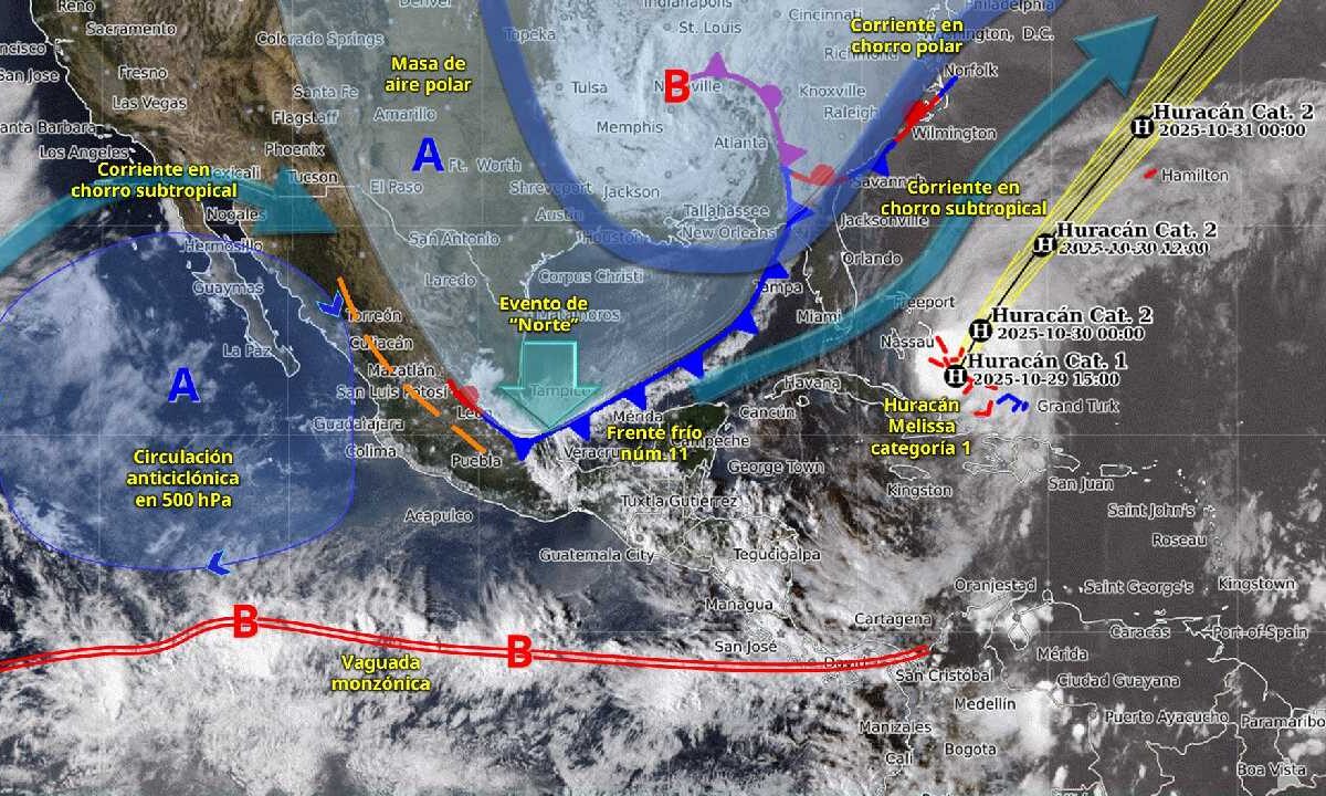 Presencia del frente frío 11 traerá nublados.