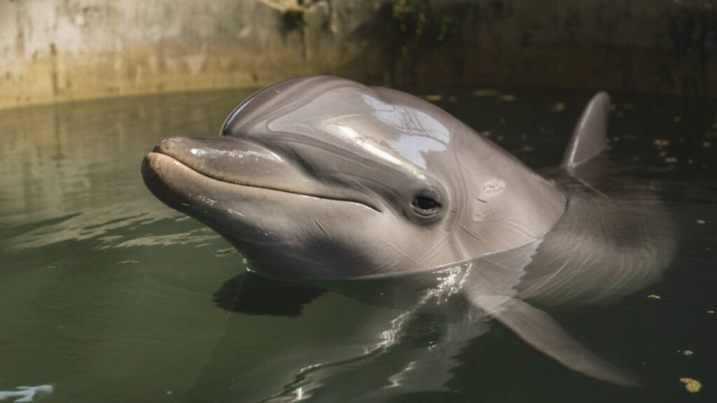 Mincho, el delfín explotado en el Caribe mexicano.