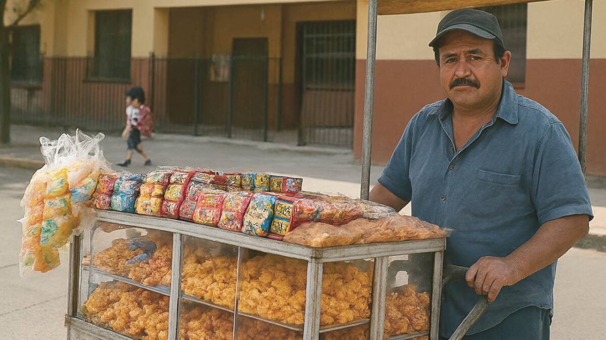 Vendedor ambulante en Cancún.