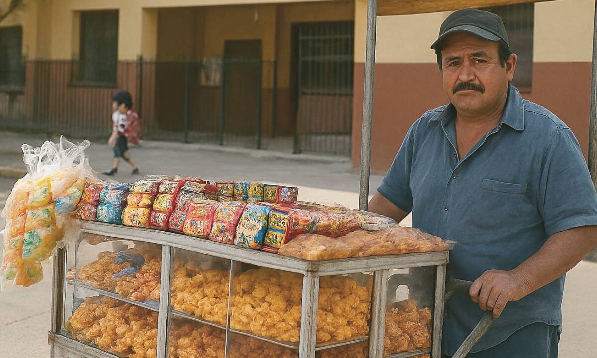 Vendedor ambulante en Cancún.