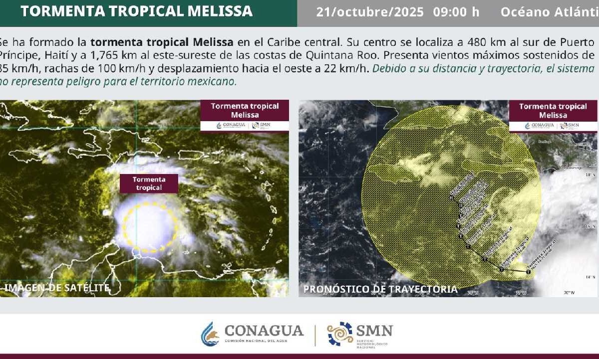 Se forma la tormenta tropical Melissa.